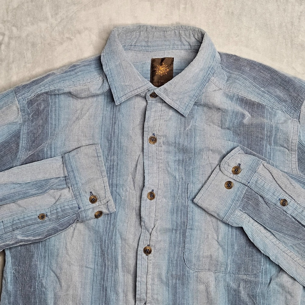 Territory Ahead Shirt Mens Medium Tall Blue Ombre Corduroy Button Up Pocket